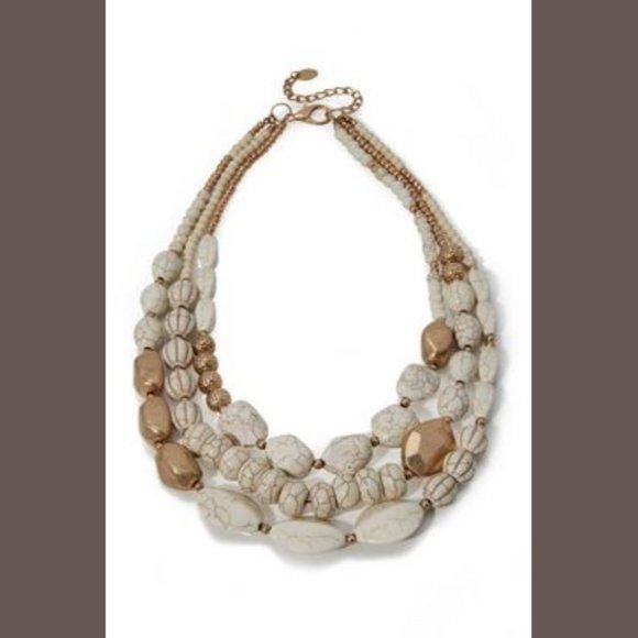 BOSTON PROPER NATURAL STONE LAYERED NECKLACE - Picture 1 of 3